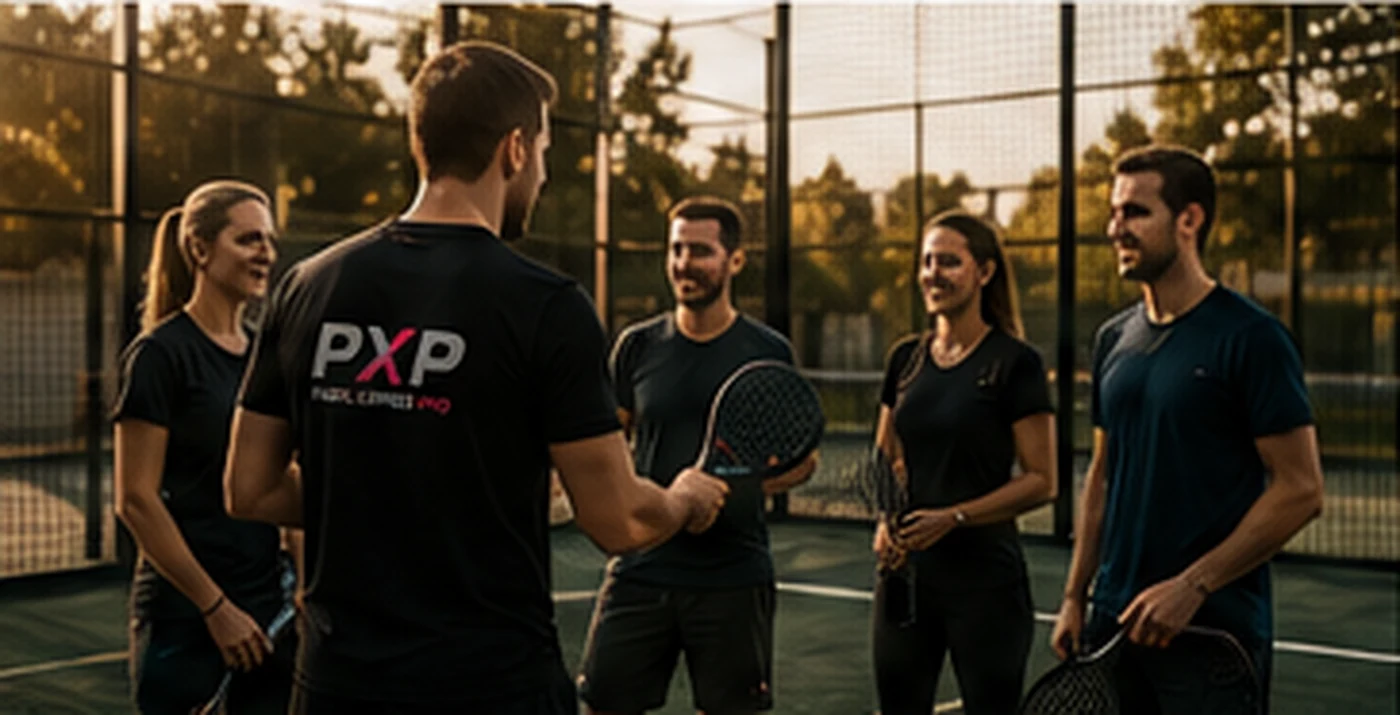 Entrenador de Padel Expres Pro trabajando con un grupo